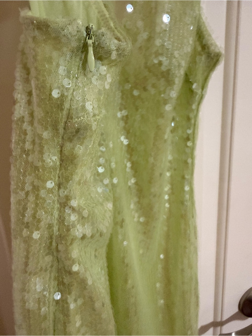 Oh Polly Lime Green Sequin Mini Dress - Picture 3 of 4